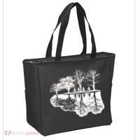 Kids Riding Bikes Through Trees Upside Down Tote Bag thumb 2