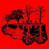 Kids Riding Bikes Through Trees Upside Down Santa Hat thumb 1