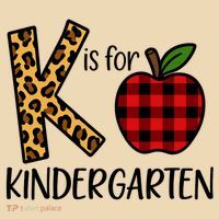 K Is For Kindergarten Teacher Leopard Buffalo Plaid Tote Bag thumb 4