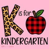 K Is For Kindergarten Teacher Leopard Buffalo Plaid Coaster thumb 2