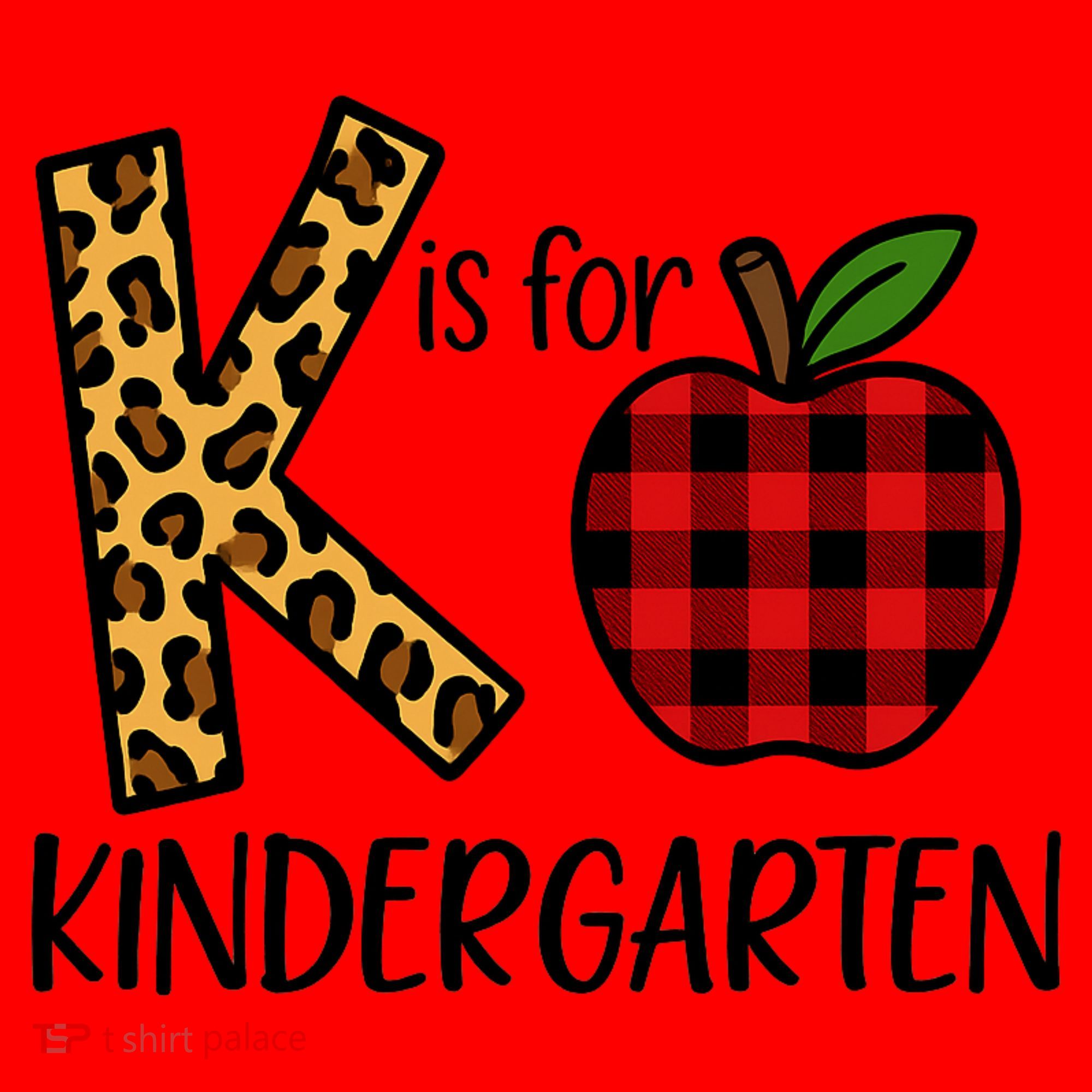 K Is For Kindergarten Teacher Leopard Buffalo Plaid Santa Hat
