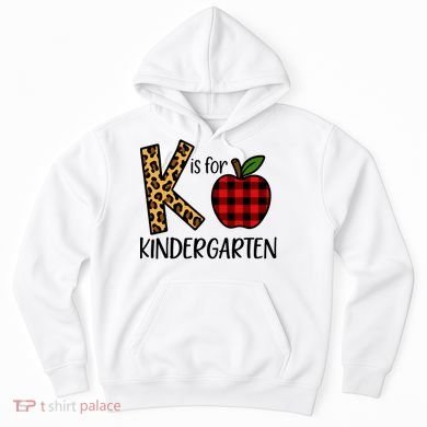 K Is For Kindergarten Teacher Leopard Buffalo Plaid Hoodie