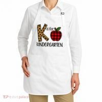 K Is For Kindergarten Teacher Leopard Buffalo Plaid Apron thumb 2