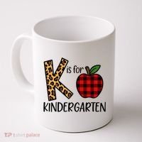 K Is For Kindergarten Teacher Leopard Buffalo Plaid Coffee Mug thumb 0