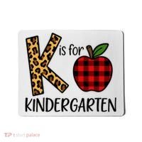 K Is For Kindergarten Teacher Leopard Buffalo Plaid Mousepad thumb 0