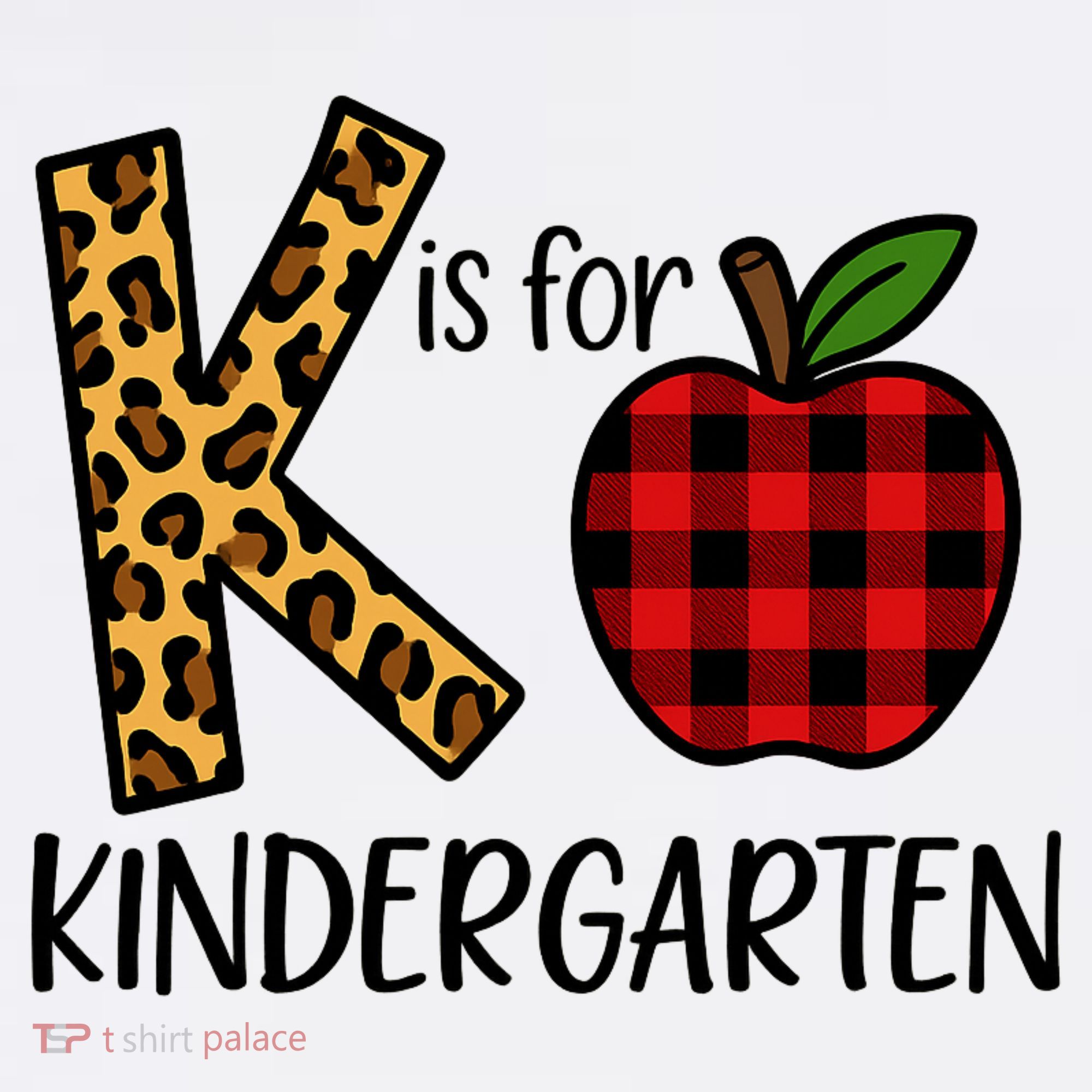 K Is For Kindergarten Teacher Leopard Buffalo Plaid Baby Bodysuit