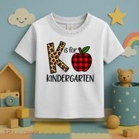 K Is For Kindergarten Teacher Leopard Buffalo Plaid Toddler T-Shirt thumb 3