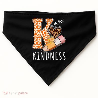 K Is For Kindness Kindergarten Cheetah USA-Made Doggie Bandana