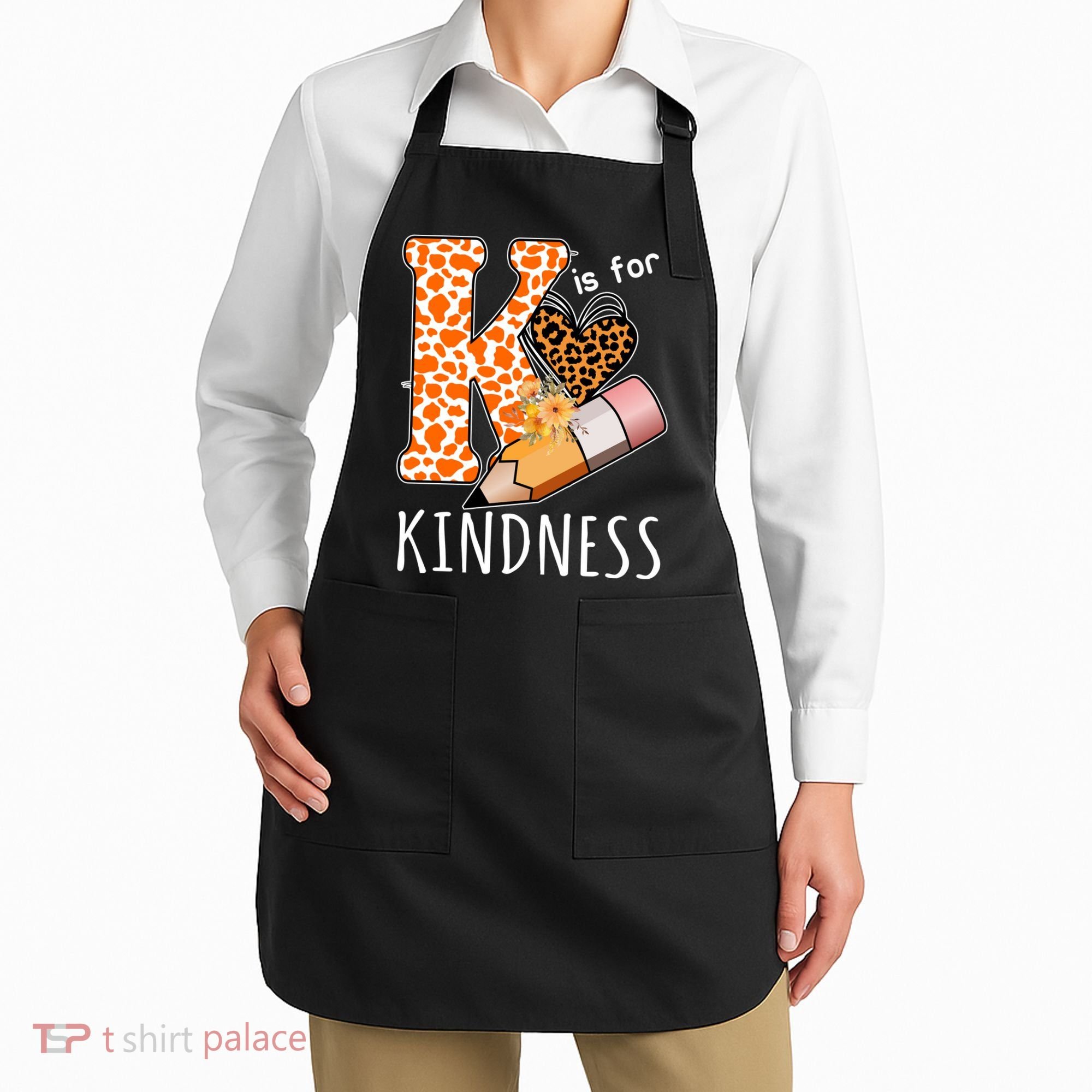 K Is For Kindness Kindergarten Cheetah Apron