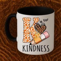 K Is For Kindness Kindergarten Cheetah Coffee Mug thumb 2