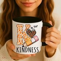 K Is For Kindness Kindergarten Cheetah Coffee Mug thumb 3