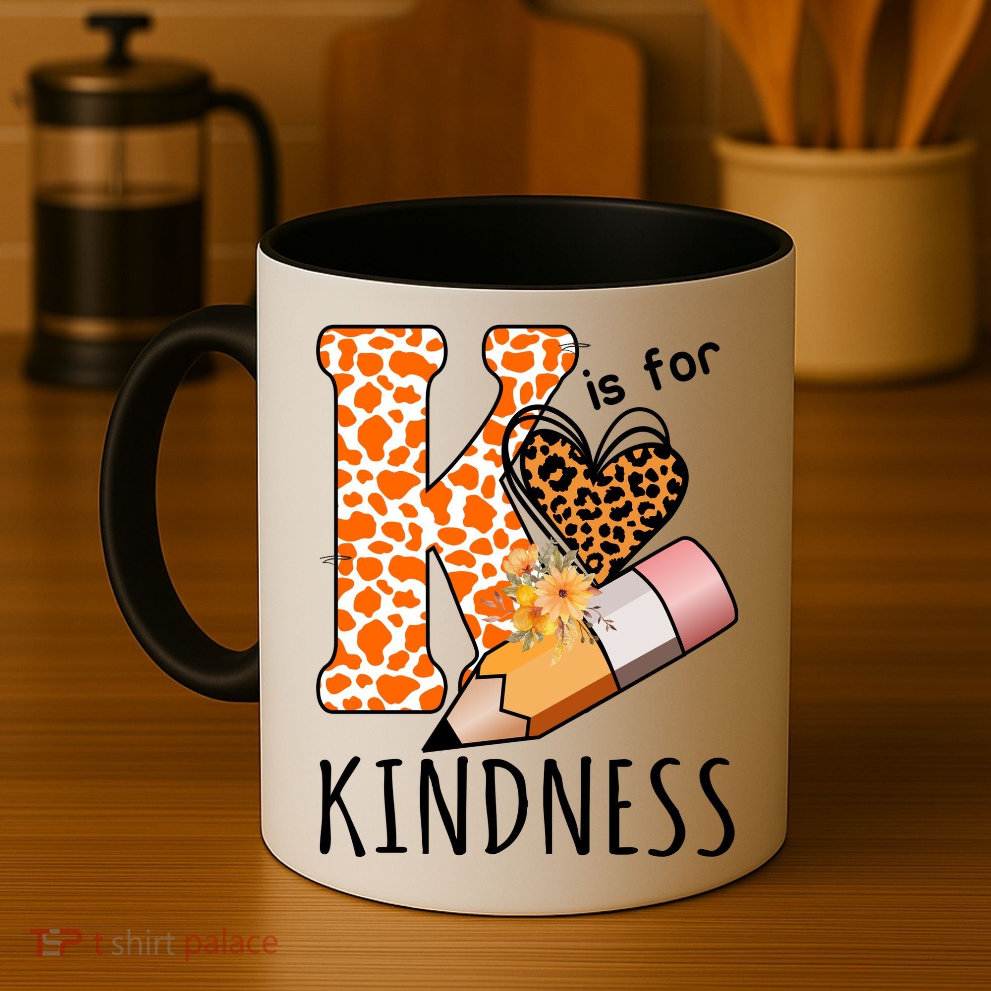 K Is For Kindness Kindergarten Cheetah Coffee Mug