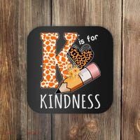 K Is For Kindness Kindergarten Cheetah Coaster thumb 0