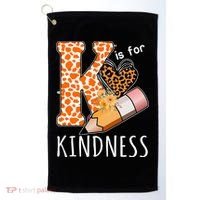 K Is For Kindness Kindergarten Cheetah Golf Towel thumb 0