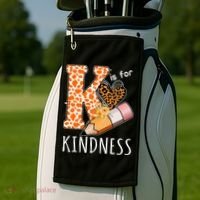 K Is For Kindness Kindergarten Cheetah Golf Towel thumb 2