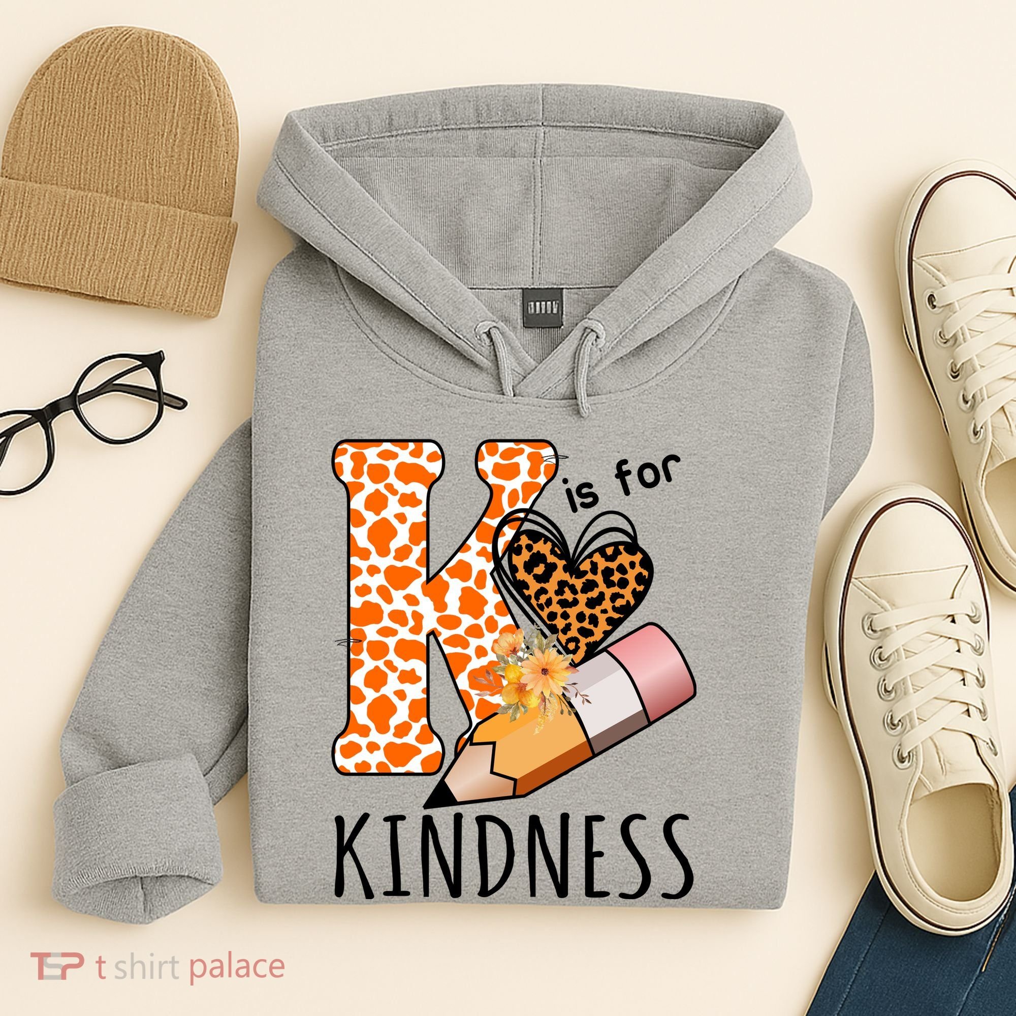 K Is For Kindness Kindergarten Cheetah Hoodie