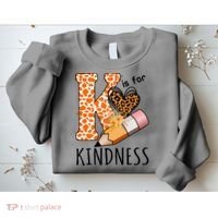 K Is For Kindness Kindergarten Cheetah Sweatshirt thumb 2