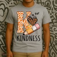 K Is For Kindness Kindergarten Cheetah T-Shirt thumb 3