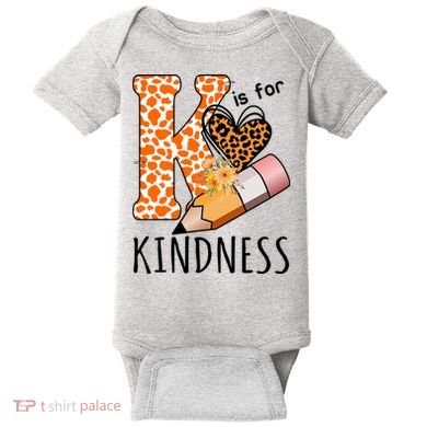 K Is For Kindness Kindergarten Cheetah Baby Bodysuit
