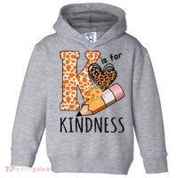 K Is For Kindness Kindergarten Cheetah Toddler Hoodie thumb 0