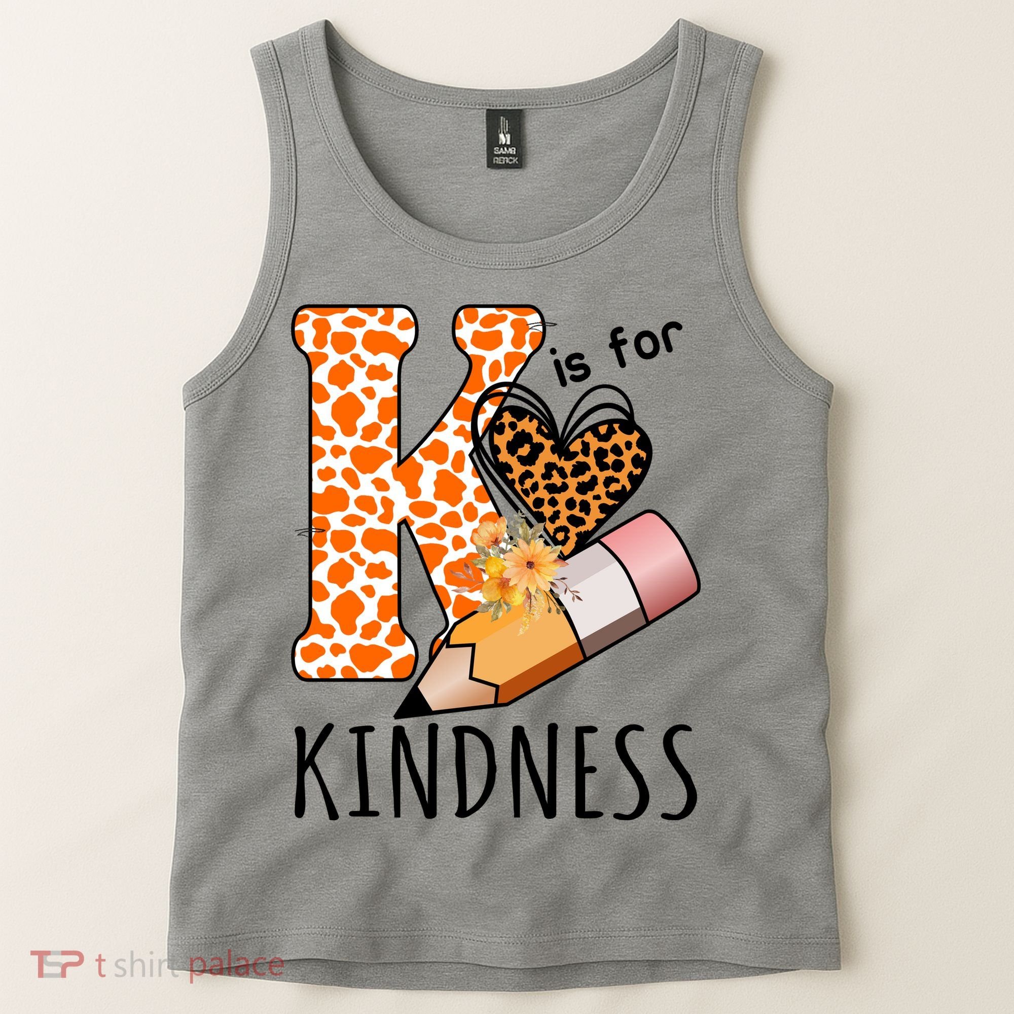 K Is For Kindness Kindergarten Cheetah Tank Top