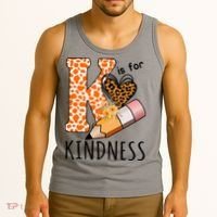 K Is For Kindness Kindergarten Cheetah Tank Top thumb 3