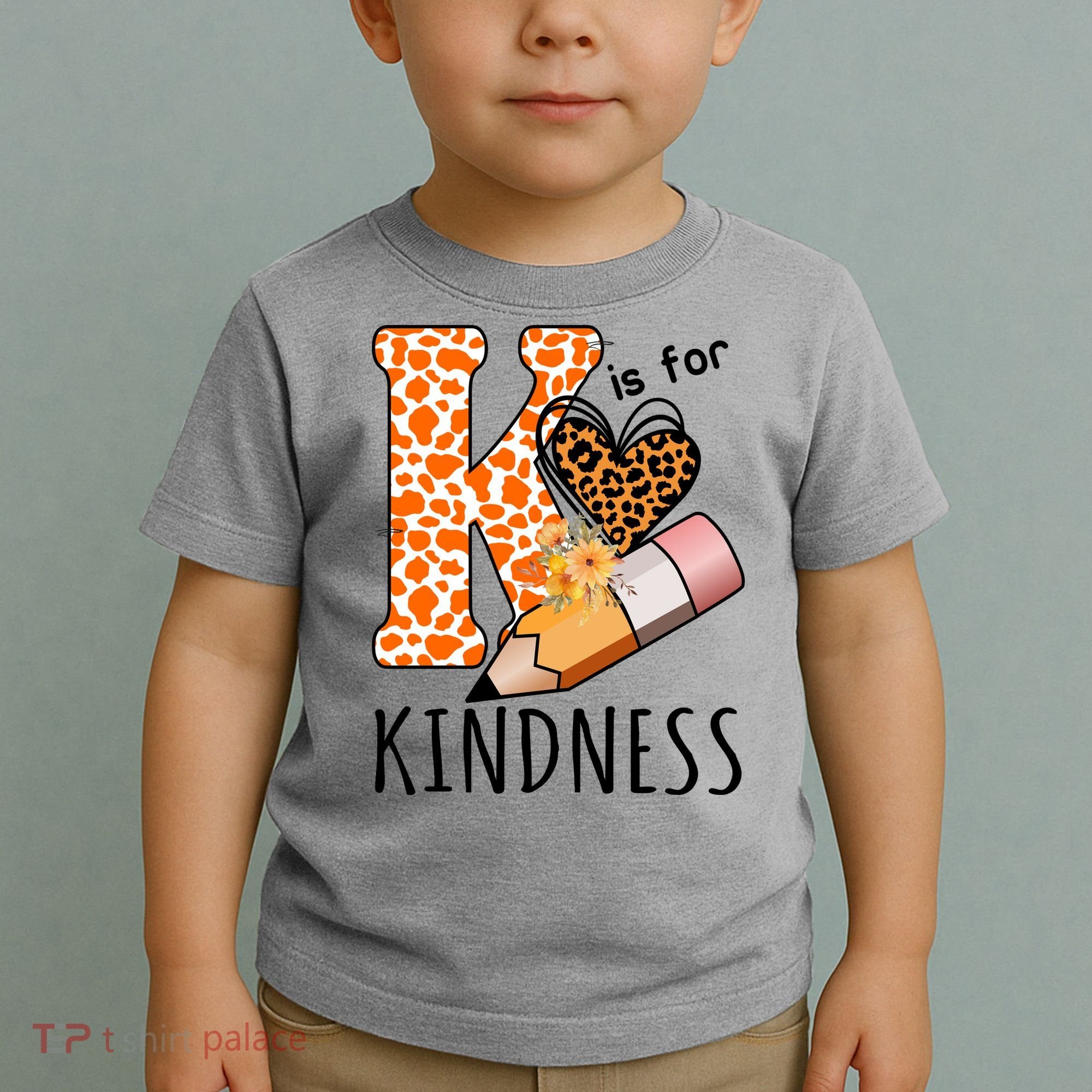 K Is For Kindness Kindergarten Cheetah Toddler T-Shirt