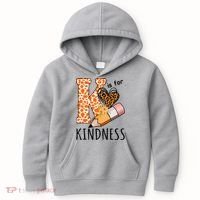 K Is For Kindness Kindergarten Cheetah Kids Hoodie thumb 0
