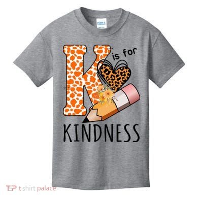K Is For Kindness Kindergarten Cheetah Kids T-Shirt