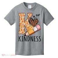 K Is For Kindness Kindergarten Cheetah Kids T-Shirt thumb 0