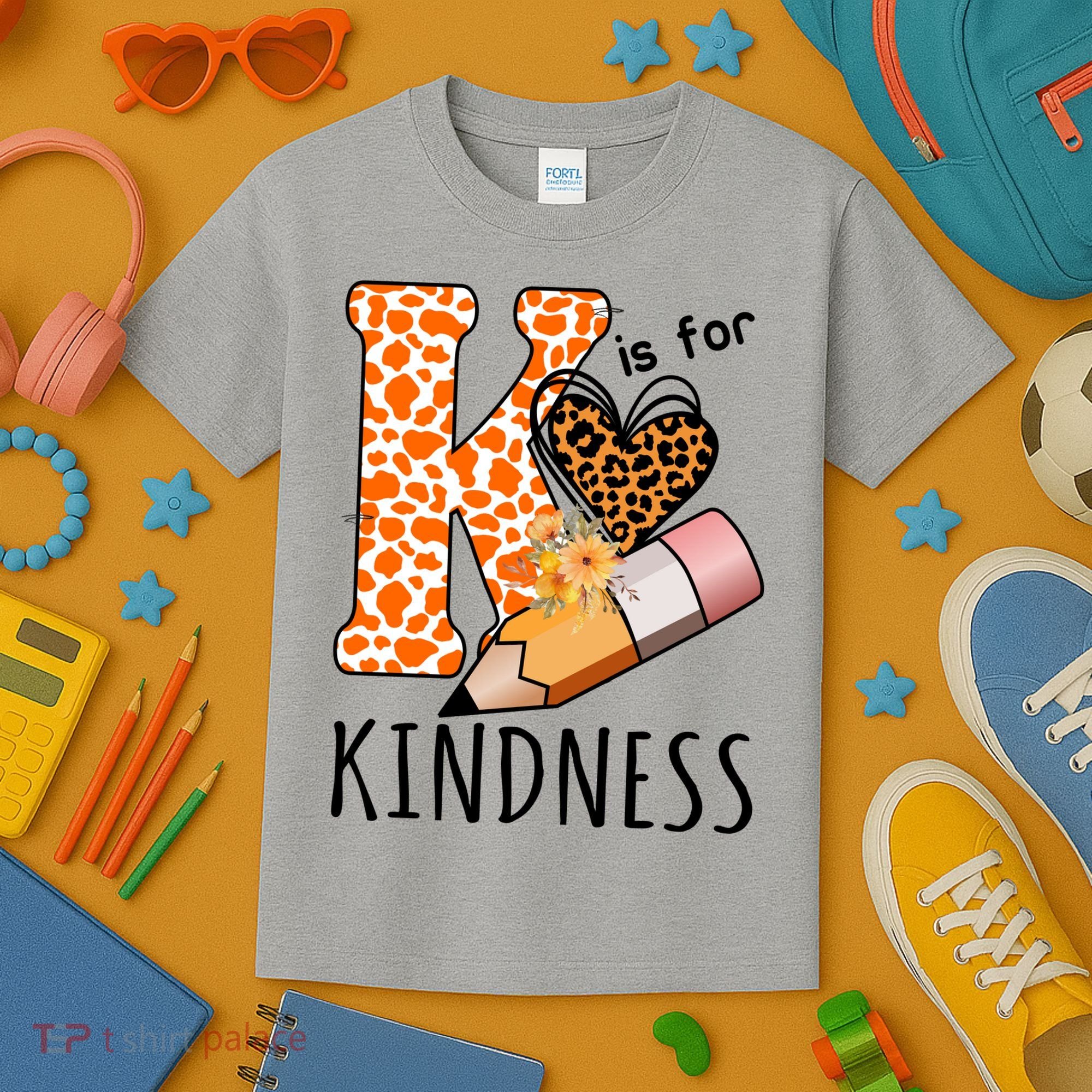 K Is For Kindness Kindergarten Cheetah Kids T-Shirt