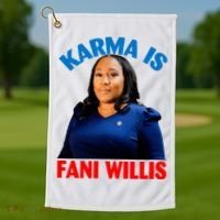 Karma Is Fani Willis Golf Towel thumb 1