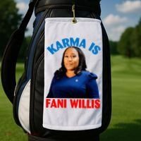 Karma Is Fani Willis Golf Towel thumb 2