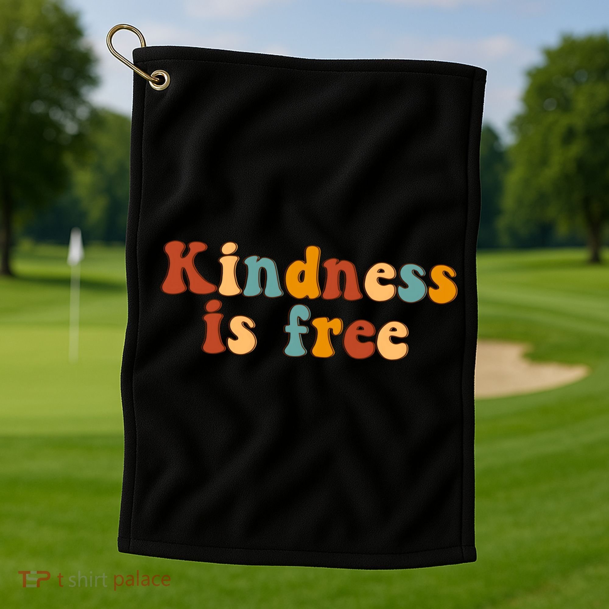Kindness Is Free Be Kind Retro Golf Towel