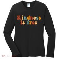 Kindness Is Free Be Kind Retro Women's Long Sleeve Shirt thumb 0