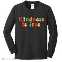 Kindness Is Free Be Kind Retro Kids Long Sleeve Shirt thumb 0