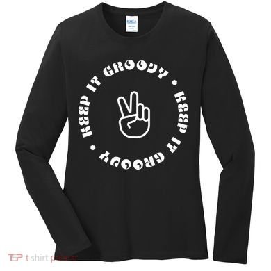 Keep It Groovy Peace Sign Women's Long Sleeve Shirt