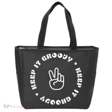 Keep It Groovy Peace Sign Bag