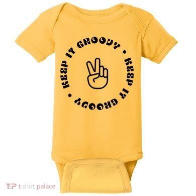 Keep It Groovy Peace Sign Baby Bodysuit