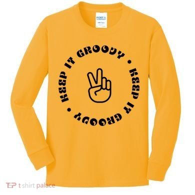 Keep It Groovy Peace Sign Kids Long Sleeve Shirt