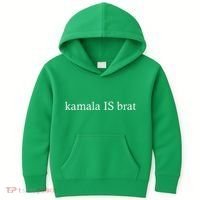 Kamala Is Green Brat Kids Hoodie thumb 0