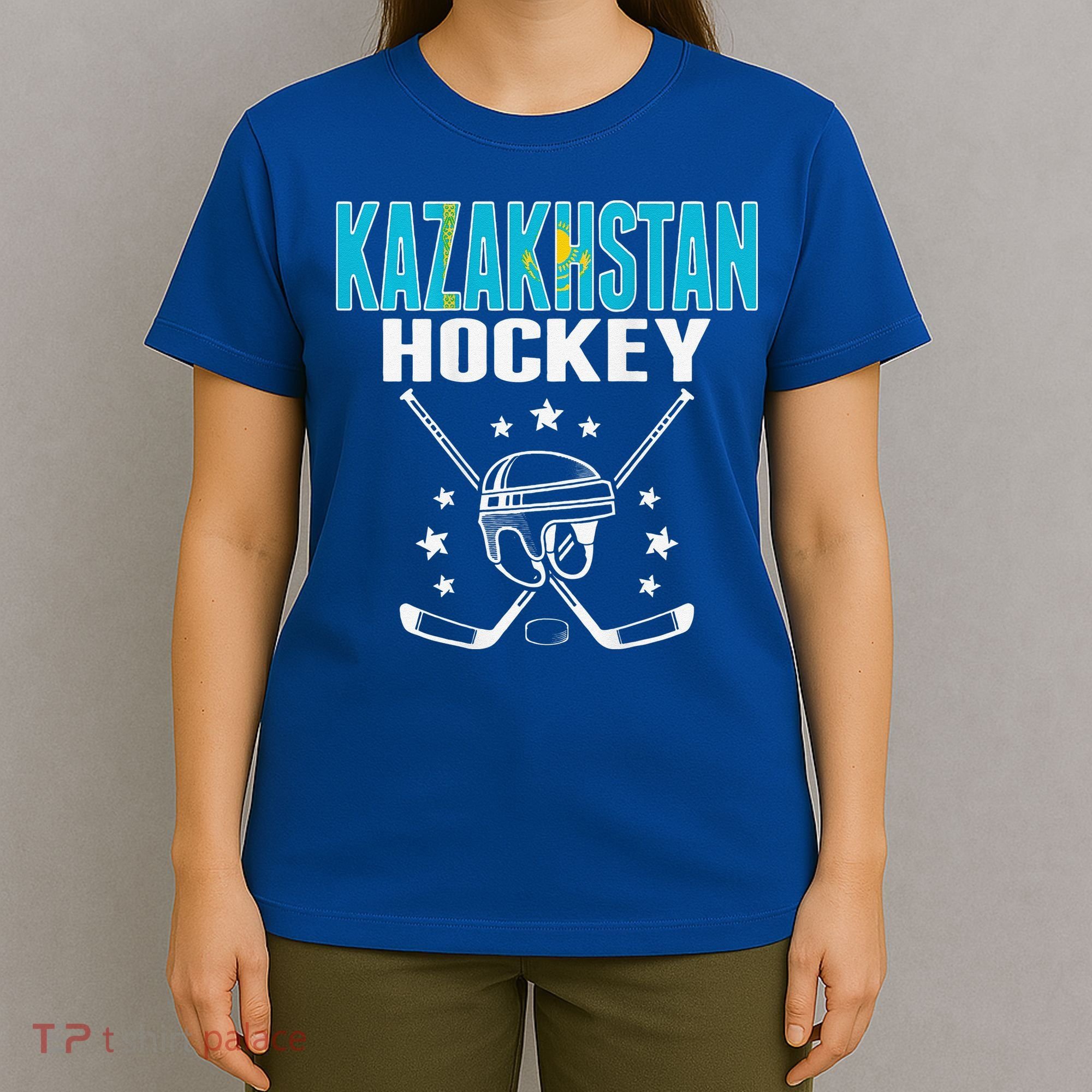 Kazakhstan Ice Hockey Fan Jersey Kazakhstani Flag T-Shirt