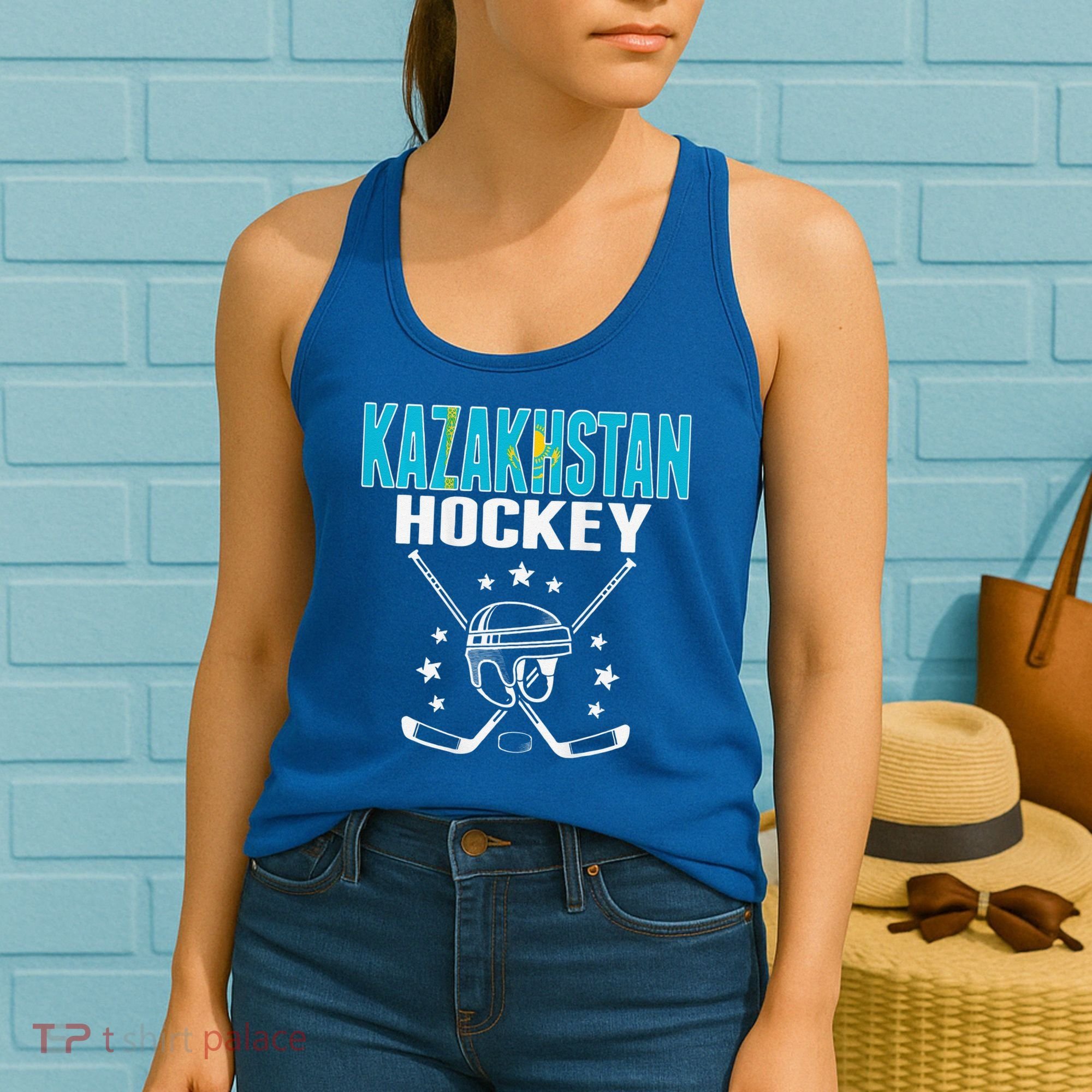 Kazakhstan Ice Hockey Fan Jersey Kazakhstani Flag Women's Tank Top