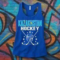 Kazakhstan Ice Hockey Fan Jersey Kazakhstani Flag Women's Tank Top thumb 3