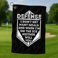 Kids Ice Hockey TShirt Funny Defenseman Player Tee Gift Golf Towel thumb 1