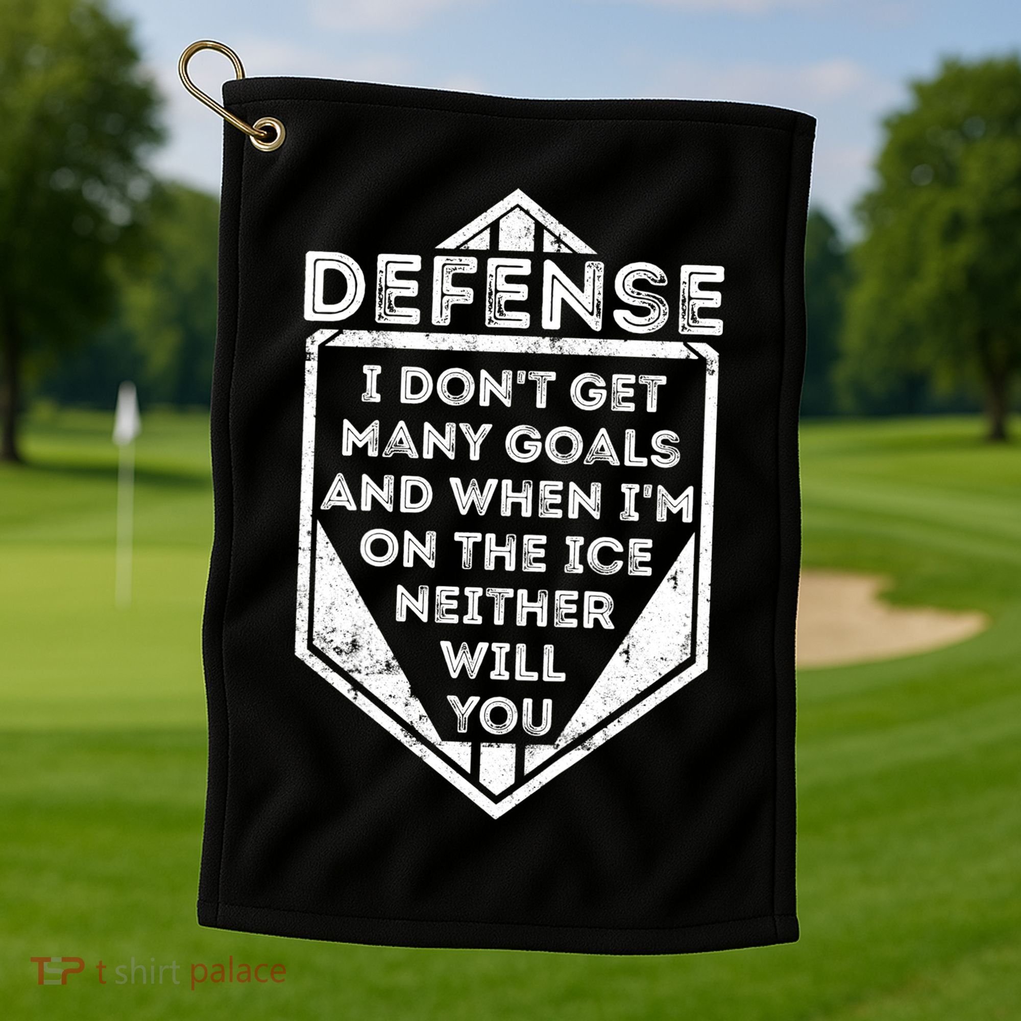 Kids Ice Hockey TShirt Funny Defenseman Player Tee Gift Golf Towel