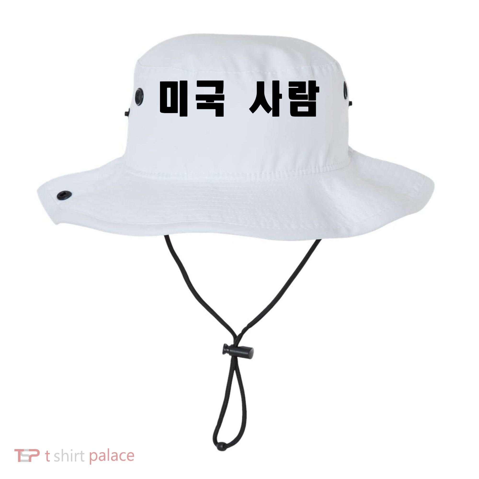 Korean In Hangul Writing That Says American Person Bucket Hat