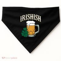 Kinda Irish Irishish Funny St Patrick’S Day Beer Ing Funny Gift USA-Made Doggie Bandana thumb 0