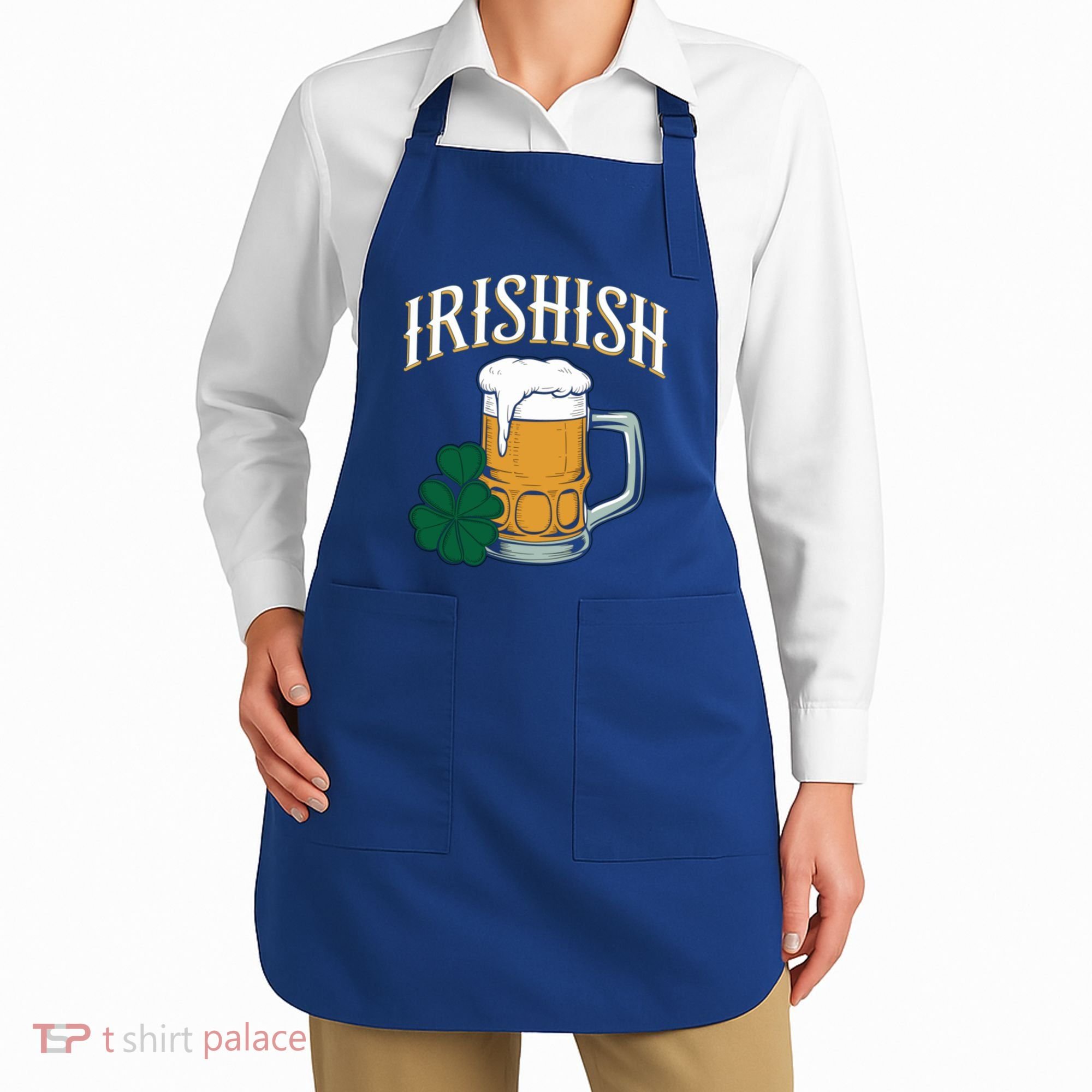 Kinda Irish Irishish Funny St Patrick’S Day Beer Ing Funny Gift Apron