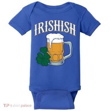 Kinda Irish Irishish Funny St Patrick’S Day Beer Ing Funny Gift Baby Bodysuit